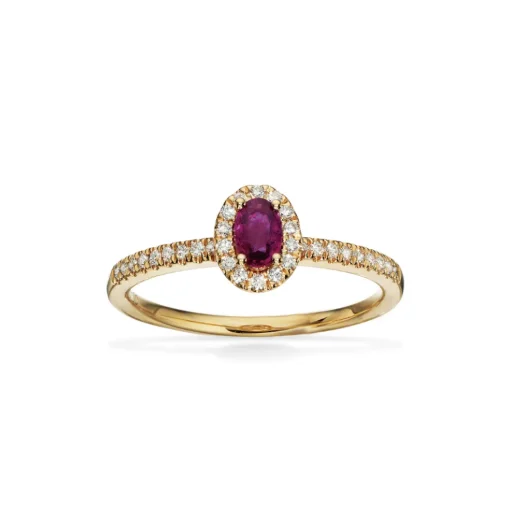 Scrouples - Diana 14 karat guld ring med rubin og diamanter - 711055