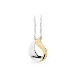 Scrouples - Dråbe halskæde i 8 karat guld og sølv - 238502