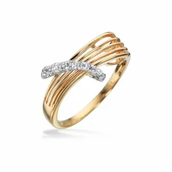 Scrouples - Elegant 14 karat guld ring med diamanter - 712046