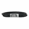 Scrouples - Force armbånd i dobbelt række sort læder - 03541a,m