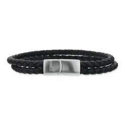 Scrouples - Force armbånd i dobbelt række sort læder - 03541a,m