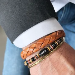 Scrouples - Force guldbelagt stål armbånd med foxtail mønster - 03861a,m
