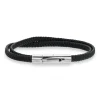 Scrouples - Force Herre armbånd i flettet sort læder - 03431a