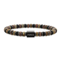 Scrouples - Force herrre armbånd med brunlige agater - 03821a