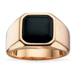 Scrouples - Forgyldt sølv ring med onyx - 791302
