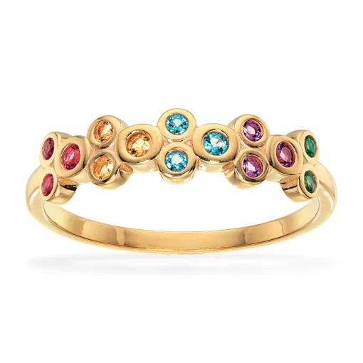Scrouples - Forgyldt sølv ring med farver - 728202