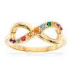 Scrouples - Forgyldt uendeligheds ring med farvede sten - 728182