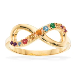 Scrouples - Forgyldt uendeligheds ring med farvede sten - 728182