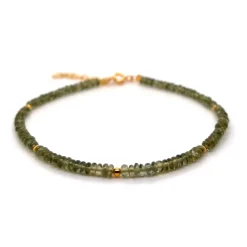 Scrouples - Grøn apatite sten armbånd med forgyldt lås - 39842a,m