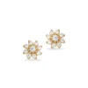 Scrouples - Guld ørering med blomst og små sten - 122563