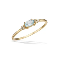 Scrouples - Guld ring i 8kt med en lyseblå topas - 714733