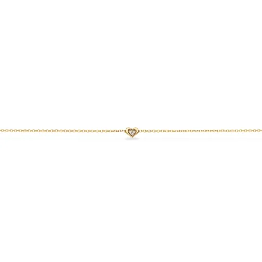 Scrouples - Guldbelagt hjerte armbånd med sten af zirkonia - 38902a,m