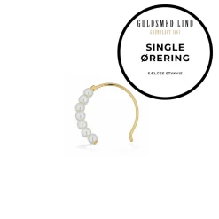 Scrouples - Guldbelagt ørebøjle med perler, single - 160482-1