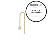 Scrouples - Guldbelagt ørehænger med dråbe formet sten, single - 160442-1