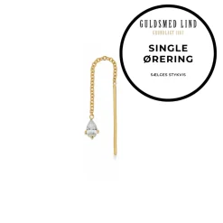 Scrouples - Guldbelagt ørehænger med dråbe formet sten, single - 160442-1