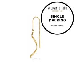 Scrouples - Guldbelagt ørehænger med swirl vedhæng, single - 160462-1