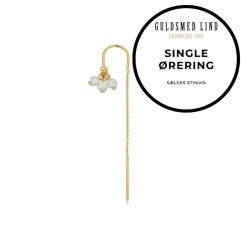 Scrouples - Guldbelagt ørekæde med ferskvandsperler, single - 160472-1