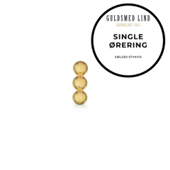 Scrouples - Guldbelagt ørestik med blank poleret kugler, single - 160332-1