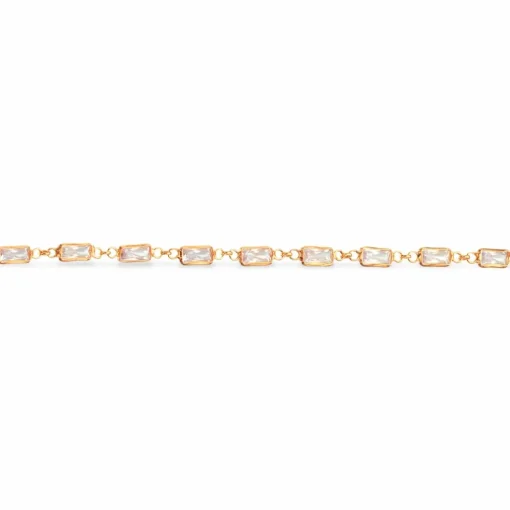 Scrouples - Guldbelagt sølv armbånd med baguette sten - 611832