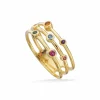 Scrouples - Guldbelagt sølv ring med farvede sten - 728702