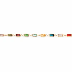 Scrouples - Guldbelagt sølv armbånd med farvede sten - 611852