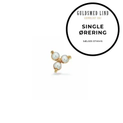 Scrouples - Guldbelagt sølv øresstik med perler, single - 160342-1