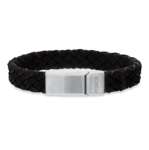 Scrouples - Herre armbånd i sort flettet læder - 03701a,m
