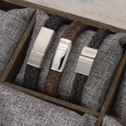 Scrouples - Herre armbånd i sort flettet læder - 03701a,m