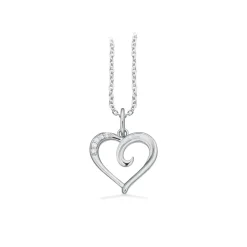 Scrouples - Hvidgulds hjerte vedhæng med diamant - 214814