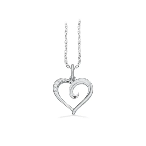 Scrouples - Hvidgulds hjerte vedhæng med diamant - 214814
