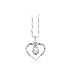 Scrouples - Hvidgulds hjertevedhæng med 0,02 ct diamant - 214824