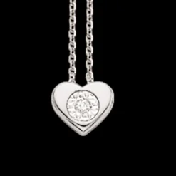 Scrouples - Hvidgulds hjerte halskæde med diamant - 33384,45