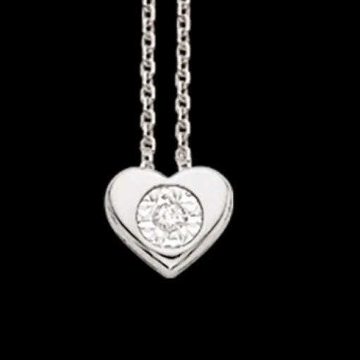 Scrouples - Hvidgulds hjerte halskæde med diamant - 33384,45