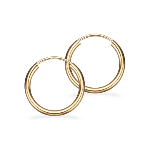 Scrouples - 8karats guld creoler, 15mm - 11153