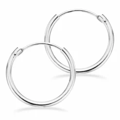 Scrouples - Klassike sølv creoler, 1,5 x 15mm - 190022