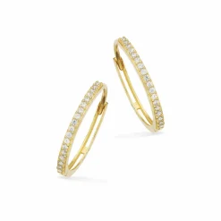 Scrouples - 8kt. guld creoler med sten af zirkonia - 123033