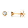 Scrouples - 8kt guld øreringe med zirkonia sten, 3,5mm - 112043