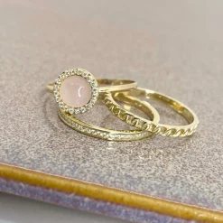 Scrouples - 8kt. guld ring med små sten - 709113