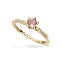 Scrouples - 14kt ring med en rosa Morganit sten og diamanter - 714585