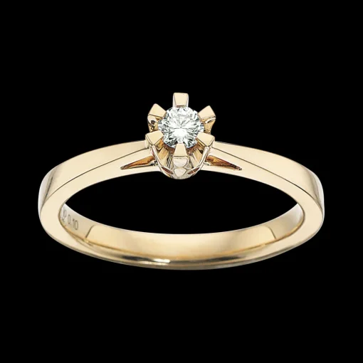 Scrouples - Prinsessering med 0,10 ct diamant, Guld / Hvidguld - 7775,10