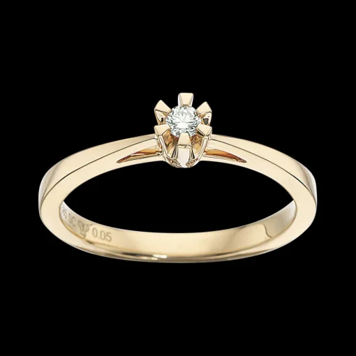 Scrouples - Prinsessering med 0,05 ct diamant, Guld / Hvidguld - 7775,05