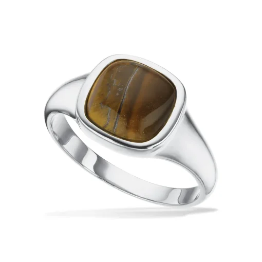 Scrouples - Signet herrering i sølv med sten af tigerøje - 791542