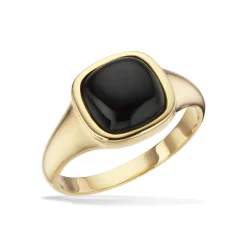 Scrouples - Signet herrering i guldbelagt sølv med onyx - 791532