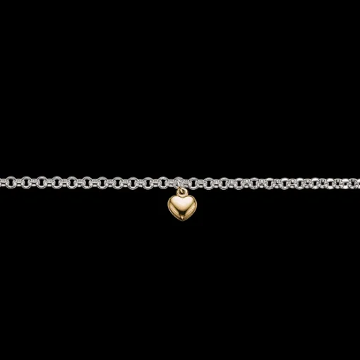 Scrouples - Sølv børne armbånd med 14 karat guld hjerte - 670402