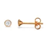 Scrouples - Sølv forgyldte øreringe med zirkonia, 3mm - 112032fg