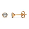 Scrouples - Sølv forgyldte øreringe med zirkonia, 4mm - 112052fg