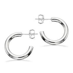 Scrouples - Sølv halv creoler med stik, 20mm - 151712