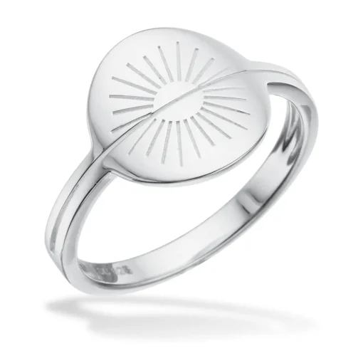 Scrouples - Sølv plade ring med sol - 726342
