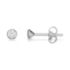 Scrouples - Sølv øreringe med klar sten, 3mm - 112032