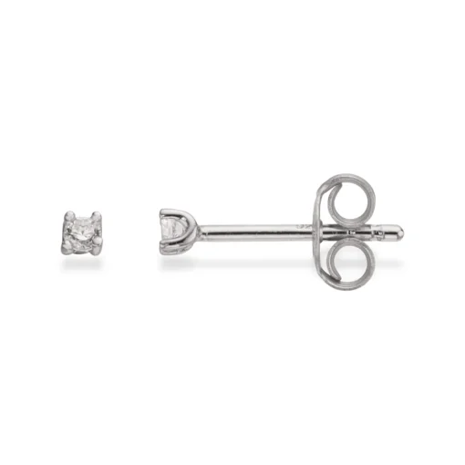 Scrouples - Sølv ørestik med zirkonia, 2mm - 139692